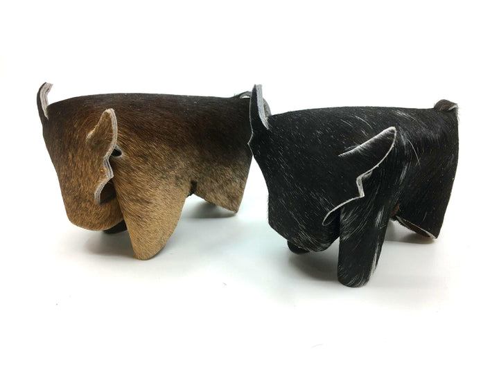 Cowhide Bull Figurines