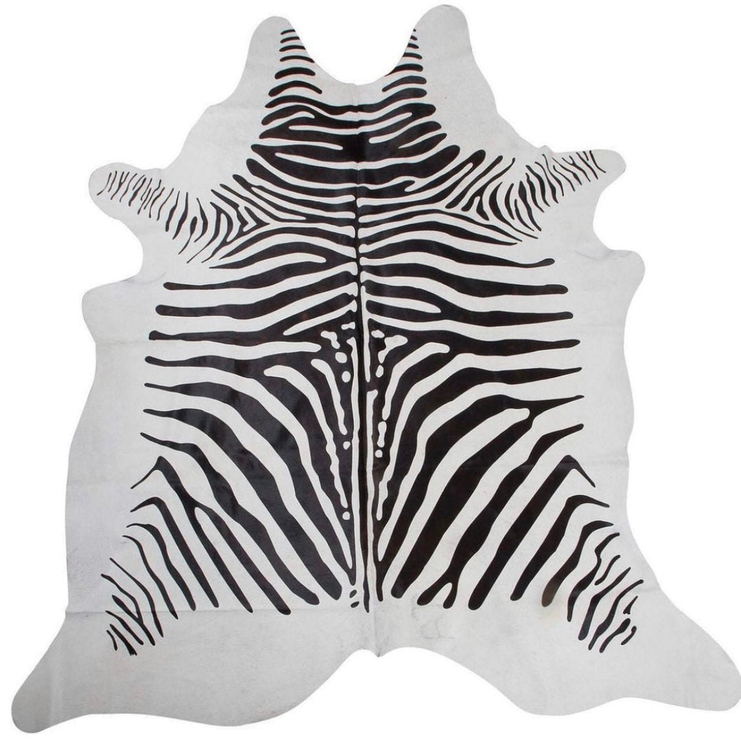 Cowhide Rug - Zebra Print (good second) - Hides & Leathers -