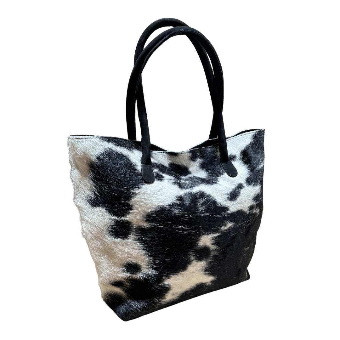 Cowhide Tote / Handbag - Black and White 1 piece - Hides & Leathers - Hair On Cow