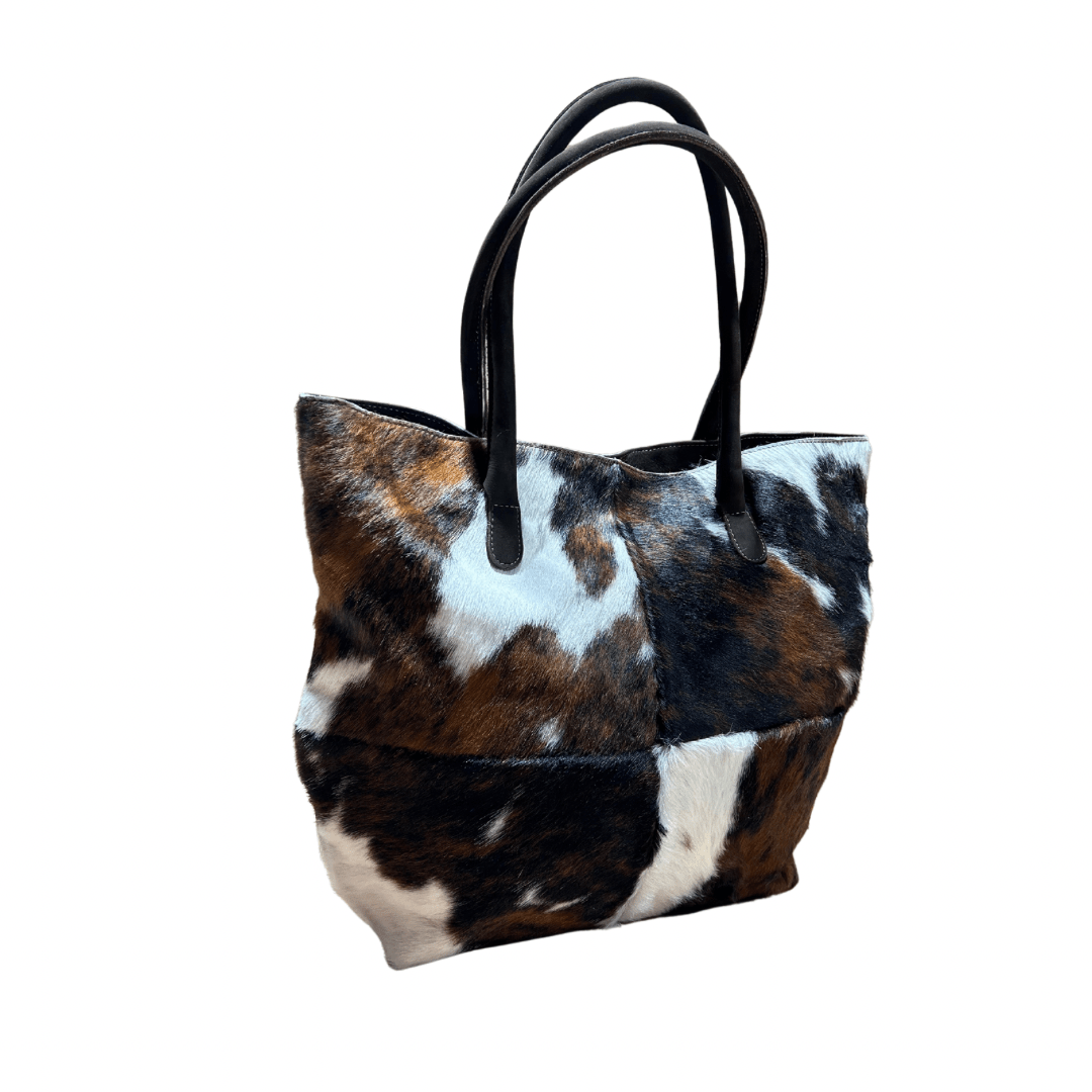 Cowhide Tote / Handbag - TriColor 4 piece - Hides & Leathers - Hair On Cow