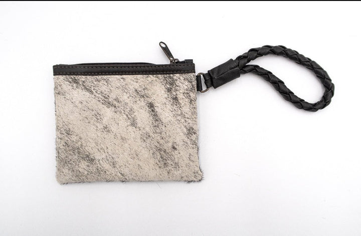Handcrafted Cowhide Mini Wrist Purse - Buffalo Design - Hides & Leathers -