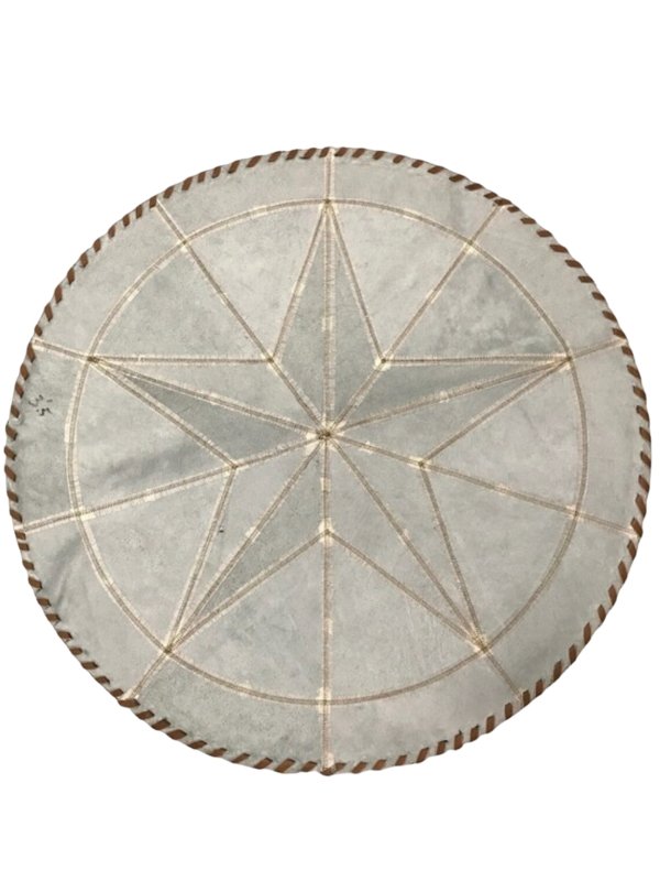 Cowhide Tricolor Round Area Rug - Star Patchwork Rug: XXL - Hides & Leather Store - By Trahide -