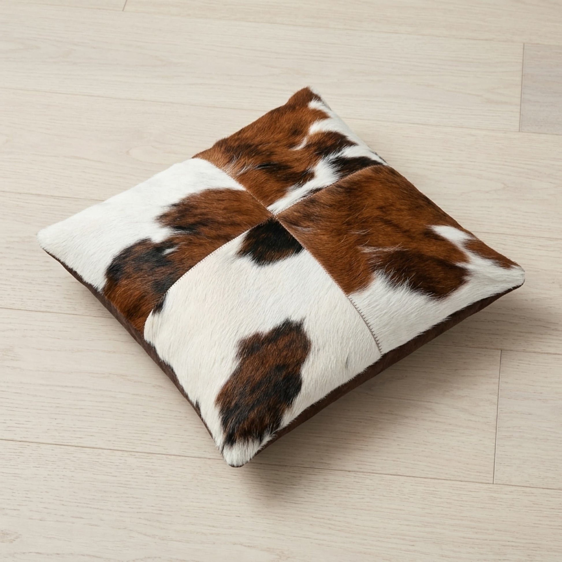 Cowhide Patchwork Pillow Cover | Tricolor Hair-On 20 in
