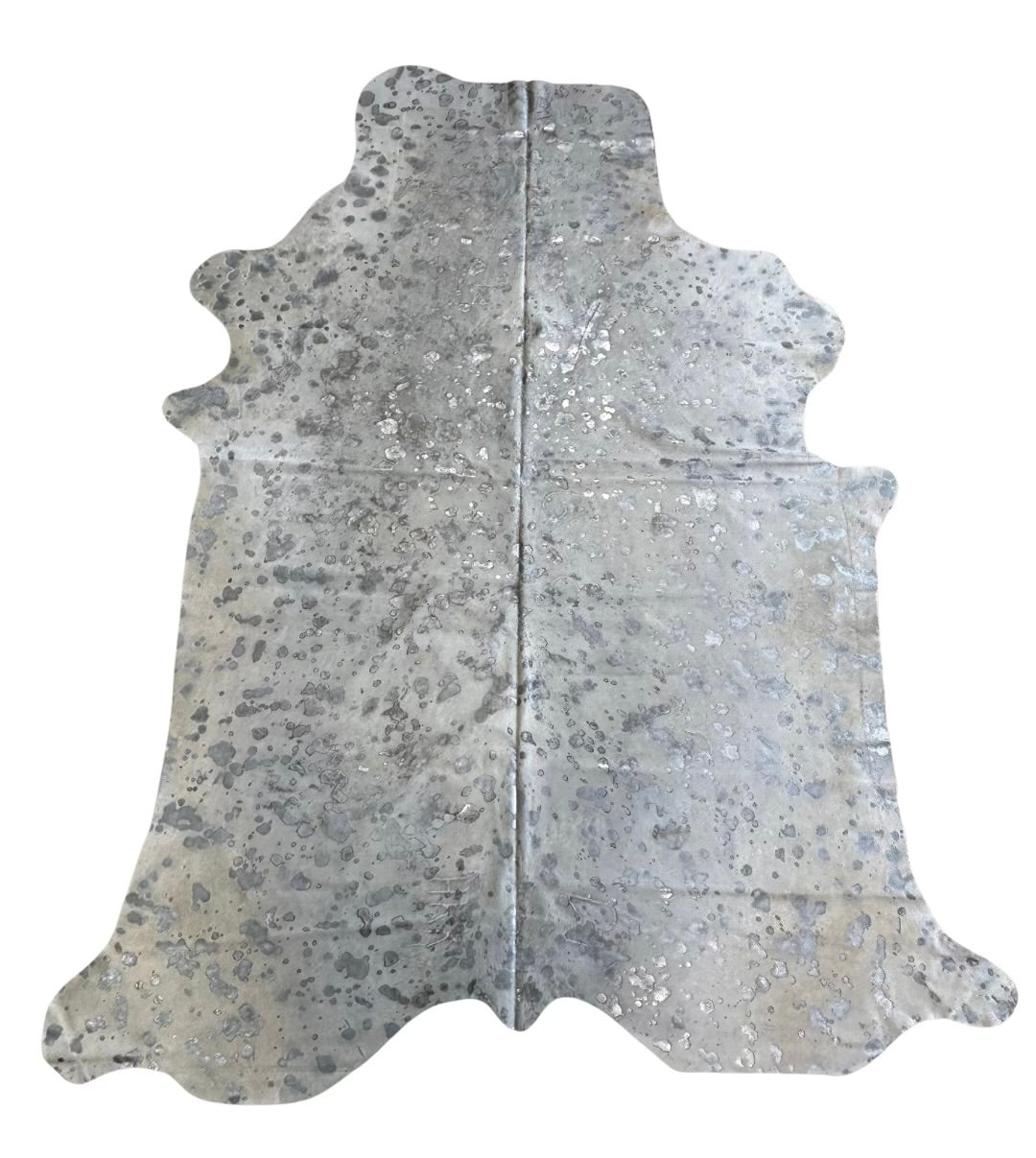 Metallic Cowhide Rug - Light Gray and Silver