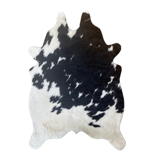 Cutout Cowhide Mini Rugs - Black and White