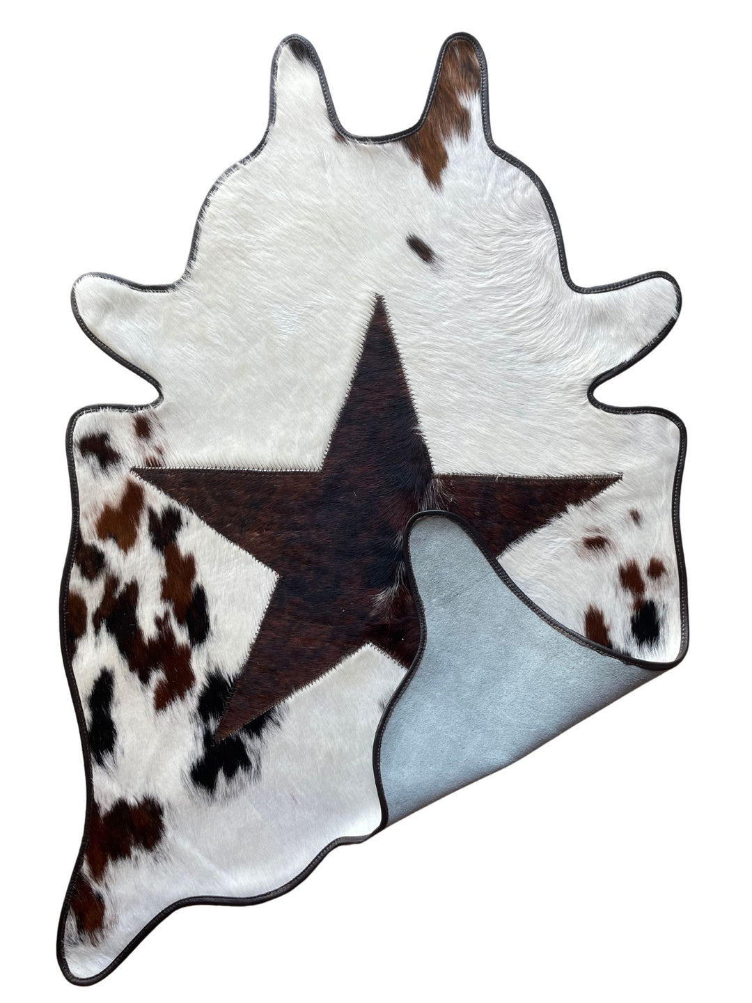Cutout Cowhide Mini Rugs - Leather Edge Star