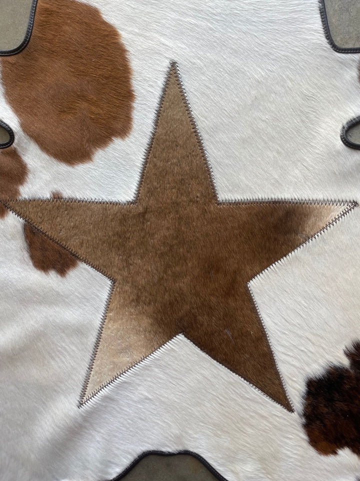 Cutout Cowhide Mini Rugs - Leather Edge Star