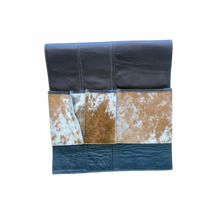 Cowhide and Leather Bedside Organizer
