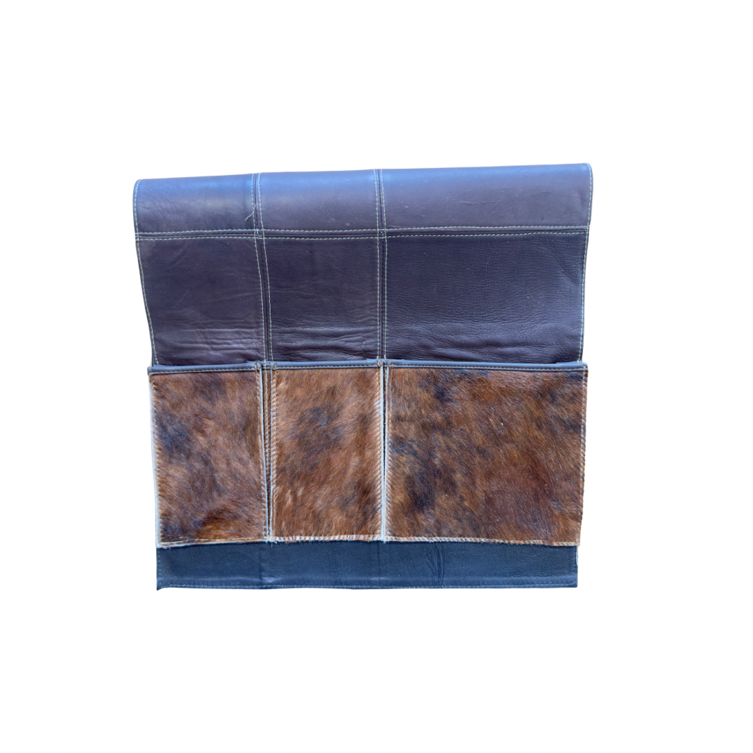 Cowhide and Leather Bedside Organizer