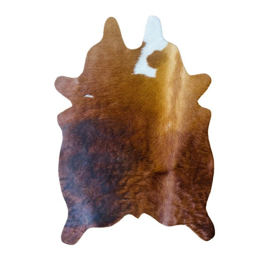 Cutout Cowhide Mini Rugs - Brown and White