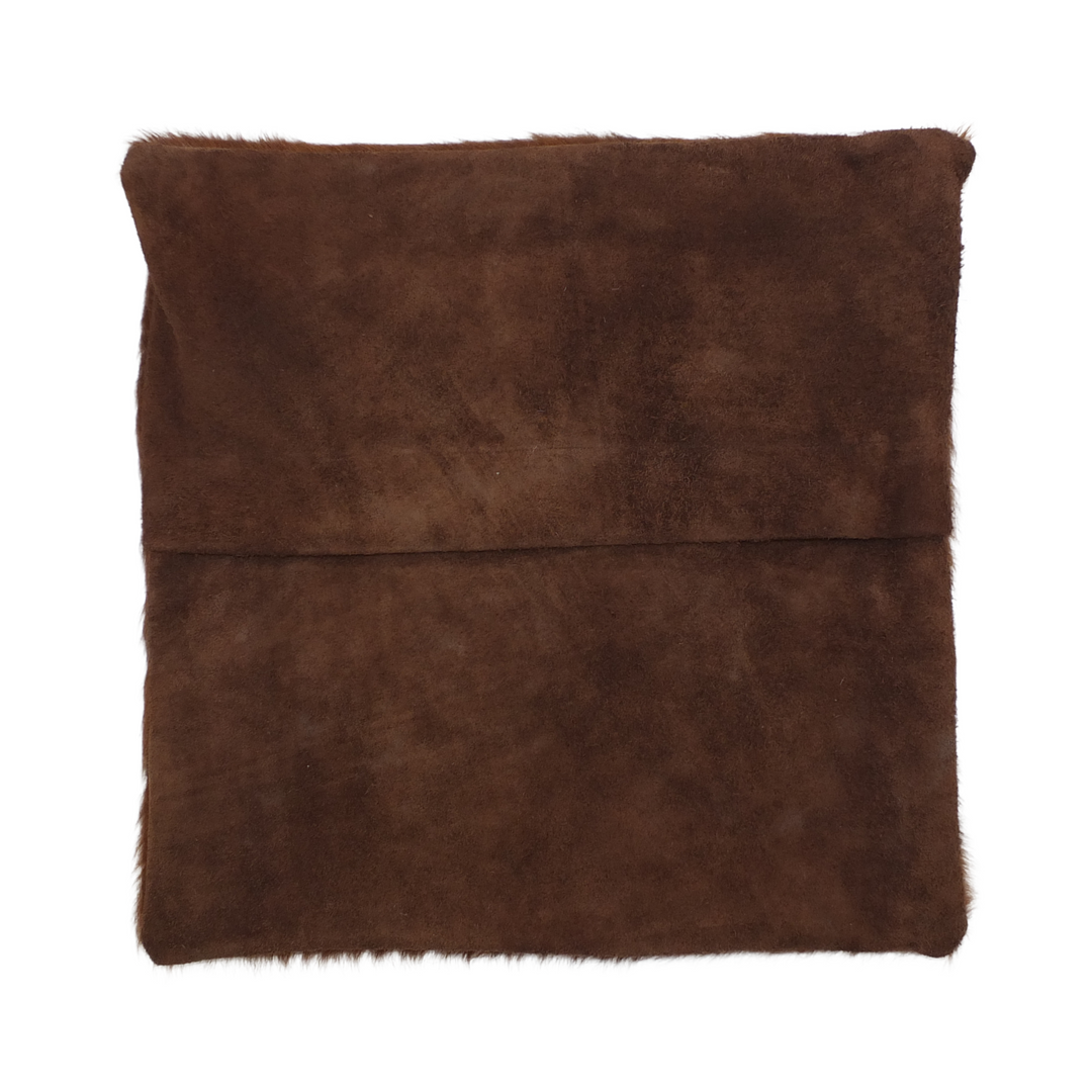 Brown & White Cowhide & Buffalo Hide Star Pillow Cover, 20" x 20"