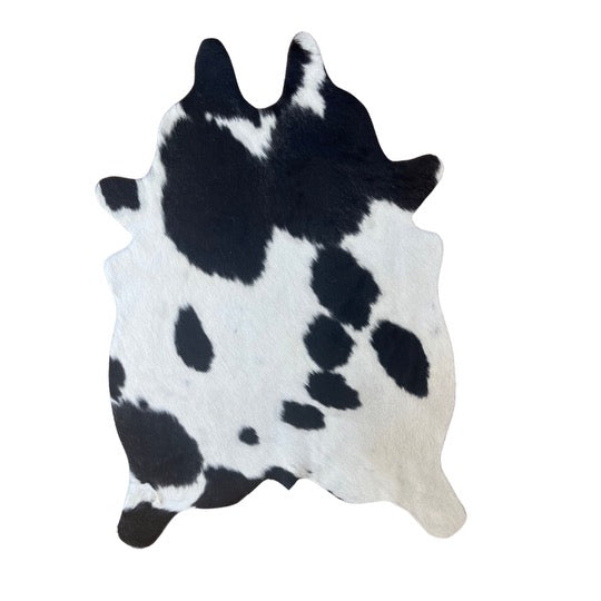 Cutout Cowhide Mini Rugs - Black and White