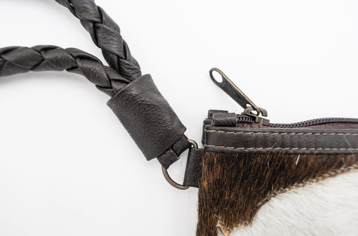 Handcrafted Cowhide Mini Wrist Purse - Buffalo Design