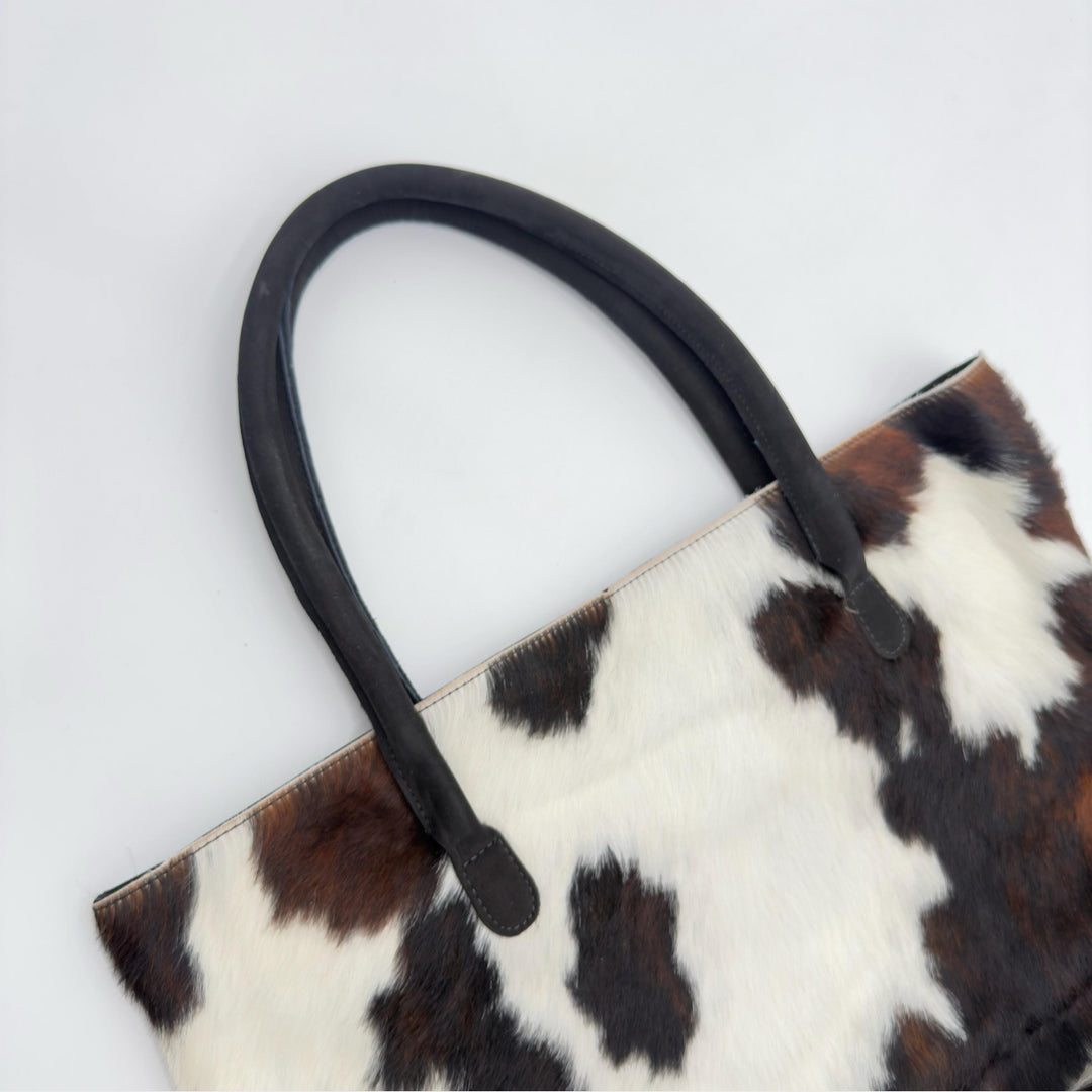 Cowhide Tote Bag Tricolor