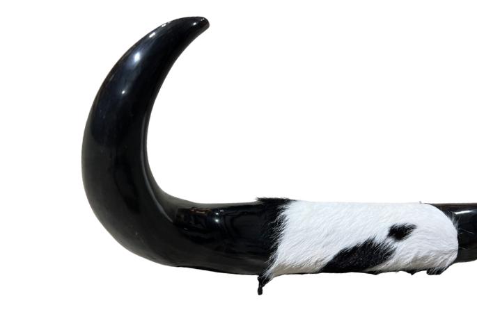Longhorn Home Decor - Black and White Cowhide, Horns and Wood