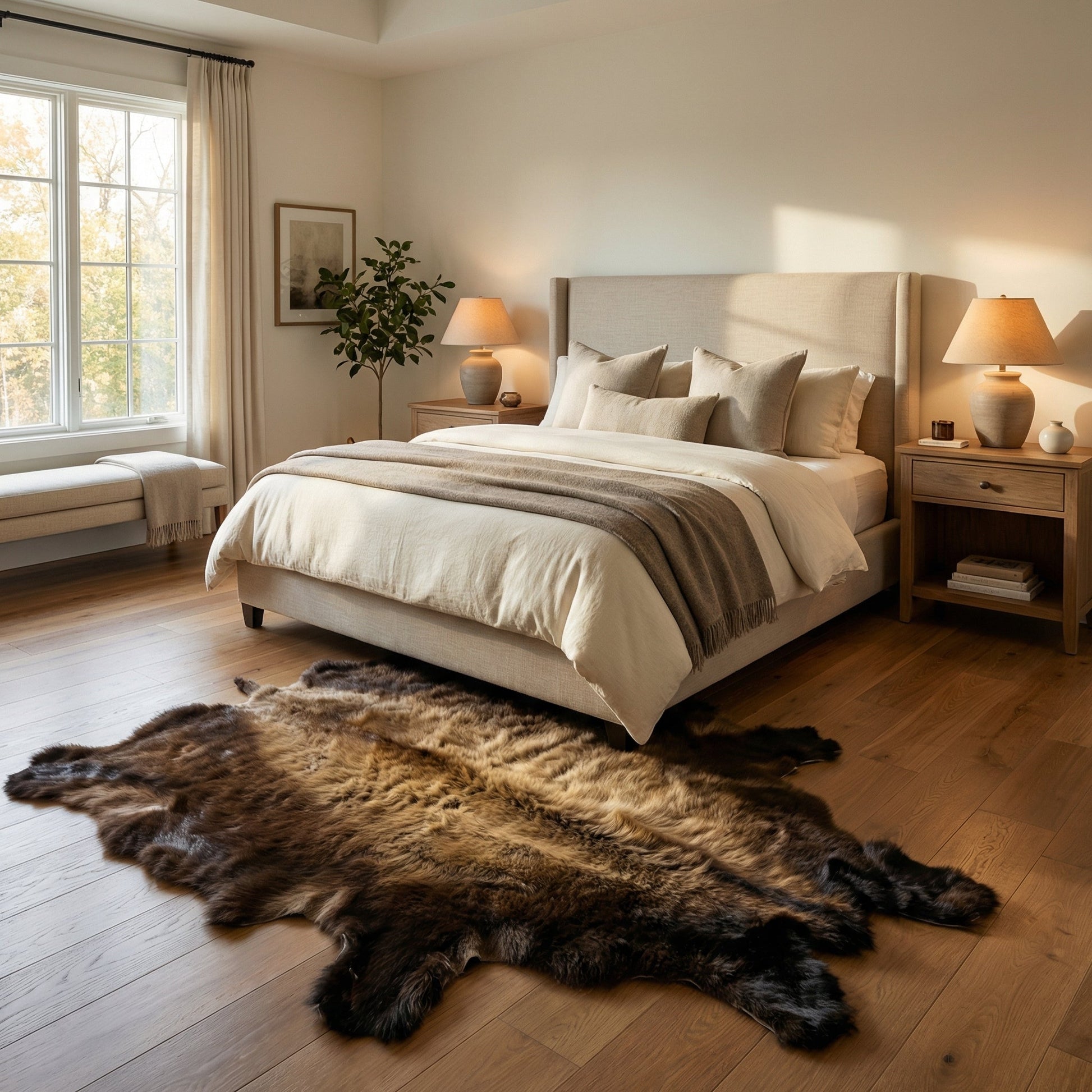 American Bison Hide Rug - First Grade Large | 7.5'x6' - Hides & Leathers - Area Rug