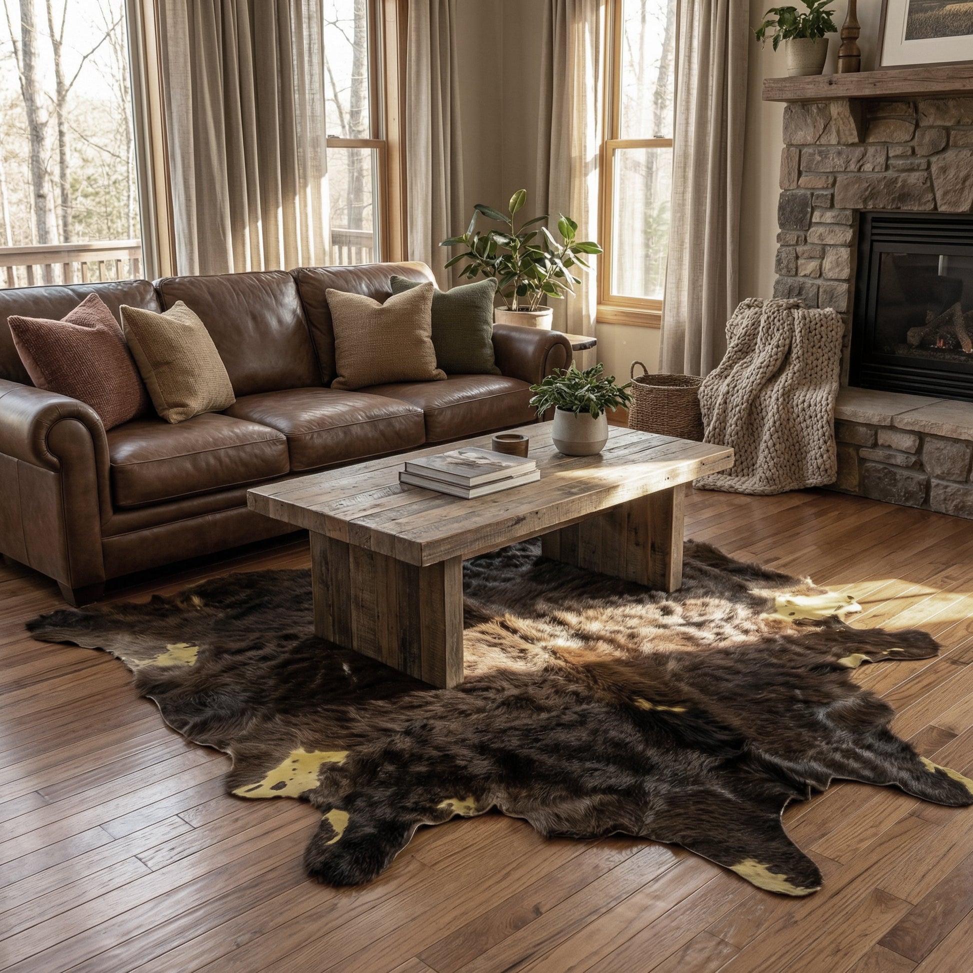 American Bison Hide Rug - Second Grade | 7'x6' - Hides & Leathers - Rug