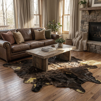 American Bison Hide Rug - Second Grade | 7'x6' - Hides & Leathers - Rug