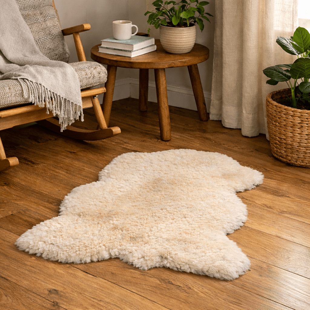 Argentine Lambskin Rug - Natural White | 2.5'x2' - Hides & Leathers - Lamb Skin