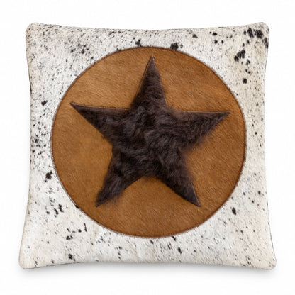 Bison & Cowhide Pillow Cover | Tricolor Hair-On – Black & Brown Speckled, 20 x 20 In - Hides & Leathers - Pillow