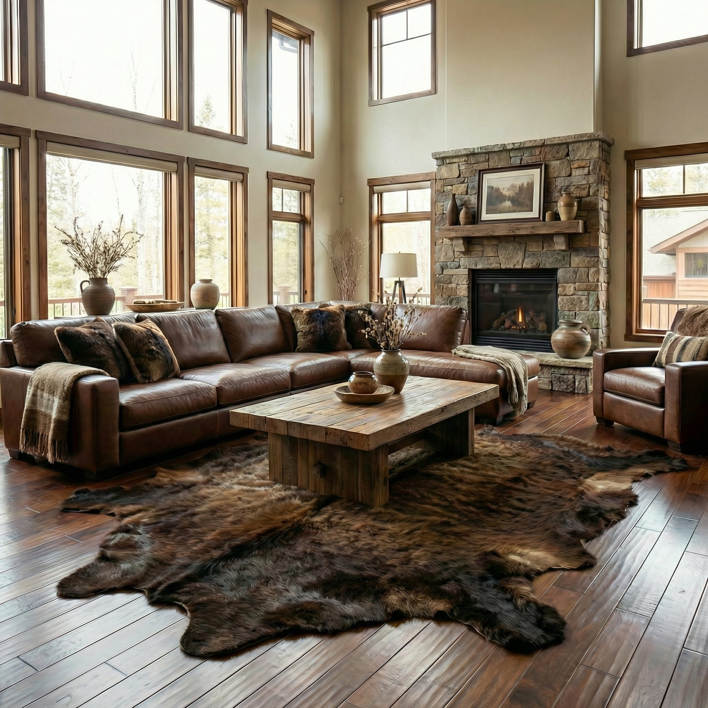 American Bison Hide Rug - First Grade Extra Large | 8'x7'