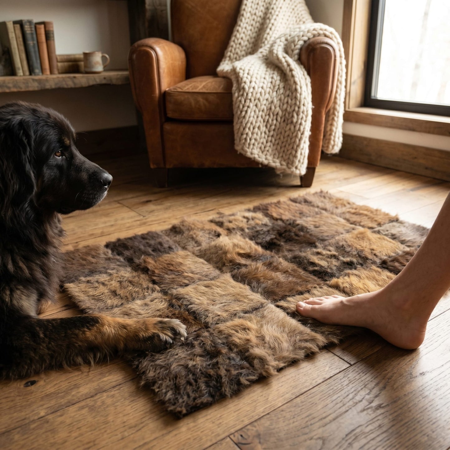 Bison Hide Rug | Hair - On – Small 3x2 ft Natural American - Hides & Leathers - Rug