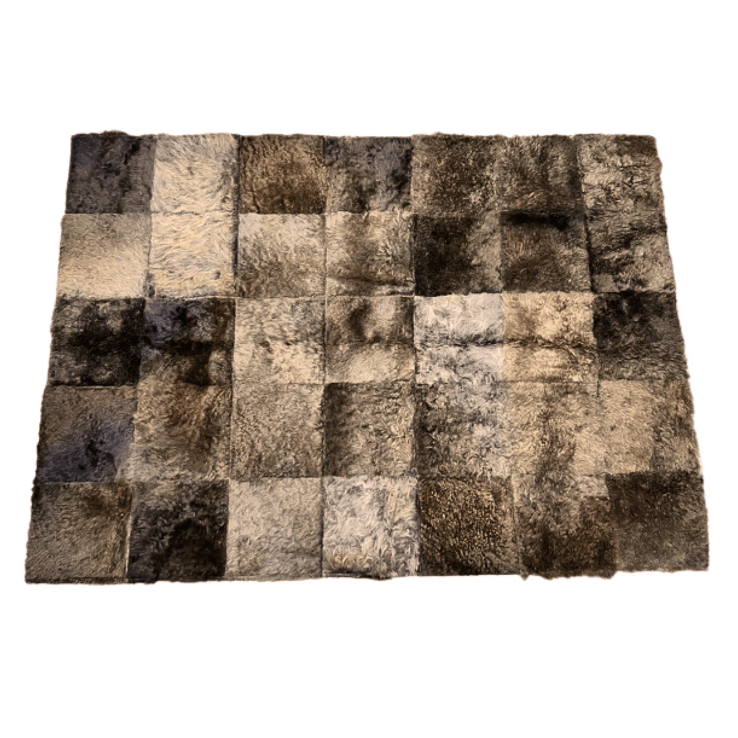 Bison Rectangle Patchwork Area Rug 4’x3’ - Hides & Leathers - Bison Rugs