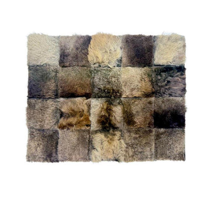 Bison Rectangle Patchwork Area Rug 4’x3’ - Hides & Leathers - Bison Rugs