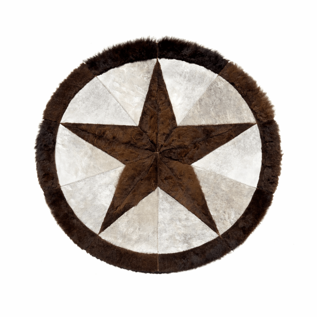 Bison Round Rug | Hair - On with Cowhide – 3.5’ Pick and Get - Hides & Leathers - Area Rug