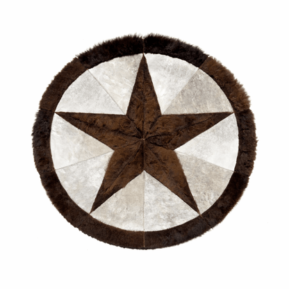 Bison Round Rug | Hair - On with Cowhide – 3.5’ Pick and Get - Hides & Leathers - Area Rug