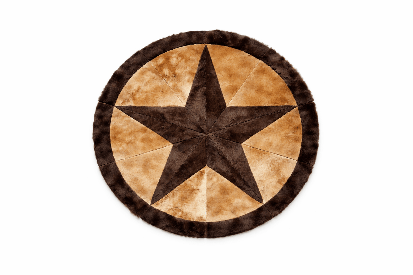 Bison Round Rug | Hair - On with Cowhide – 3.5’ Pick and Get - Hides & Leathers - Area Rug