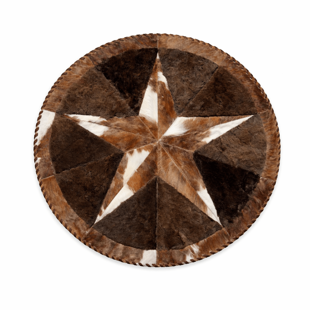 Bison Round Rug | Hair - On with Cowhide – 3.5’ Pick and Get - Hides & Leathers - Area Rug