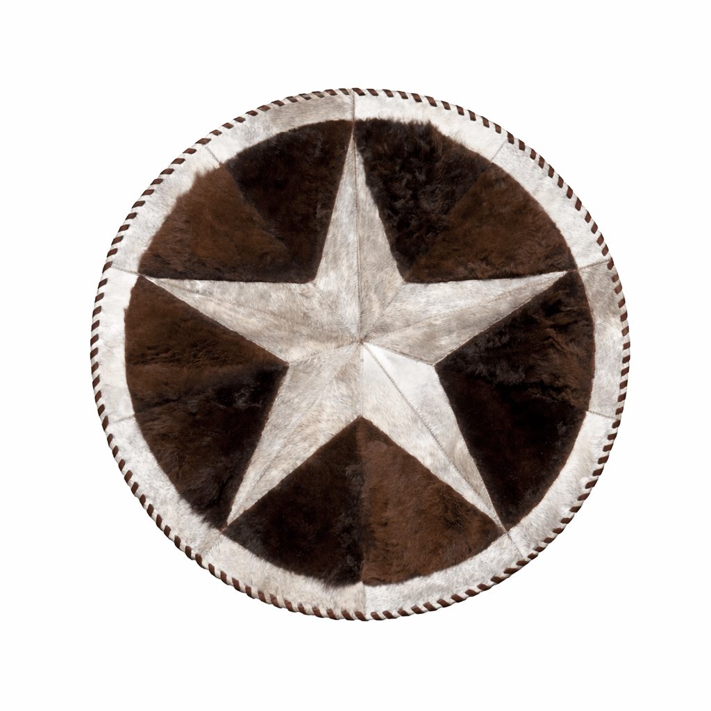 Bison Round Rug | Hair - On with Cowhide – 3.5’ Pick and Get - Hides & Leathers - Area Rug