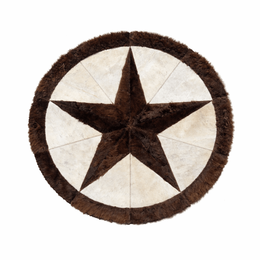 Bison Round Rug | Hair - On with Cowhide – 3.5’ Pick and Get - Hides & Leathers - Area Rug