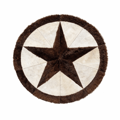 Bison Round Rug | Hair - On with Cowhide – 3.5’ Pick and Get - Hides & Leathers - Area Rug