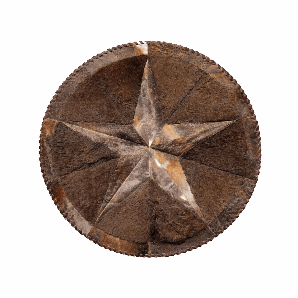 Bison Round Rug | Hair - On with Cowhide – 3.5’ Pick and Get - Hides & Leathers - Area Rug