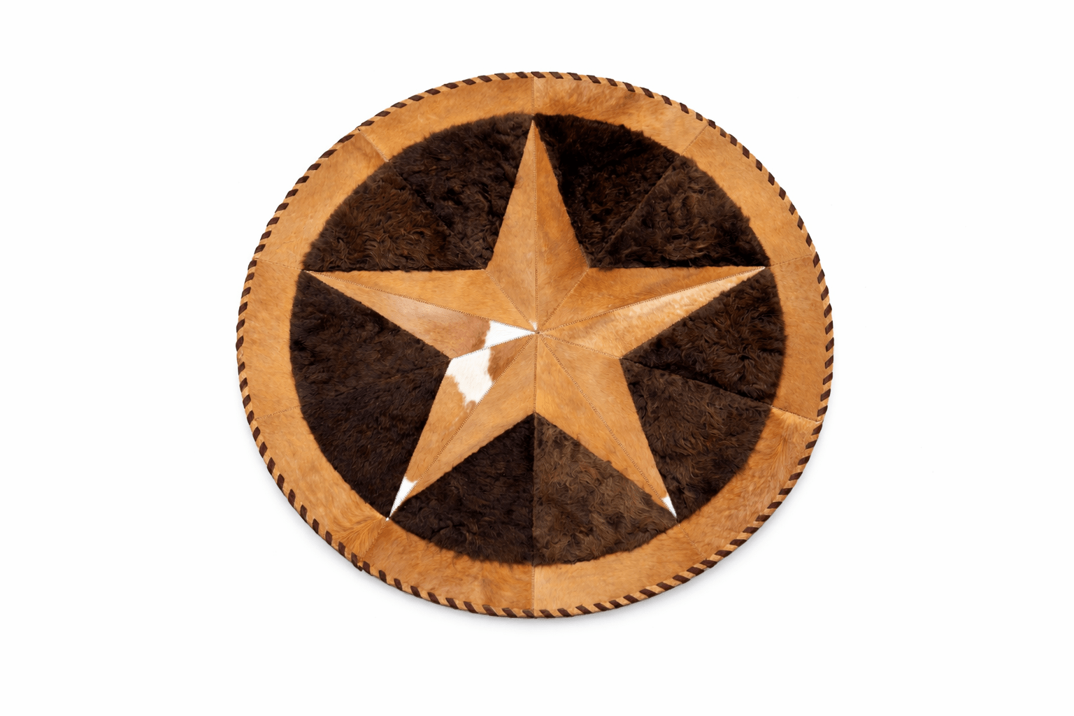 Bison Round Rug | Hair - On with Cowhide – 3.5’ Pick and Get - Hides & Leathers - Area Rug