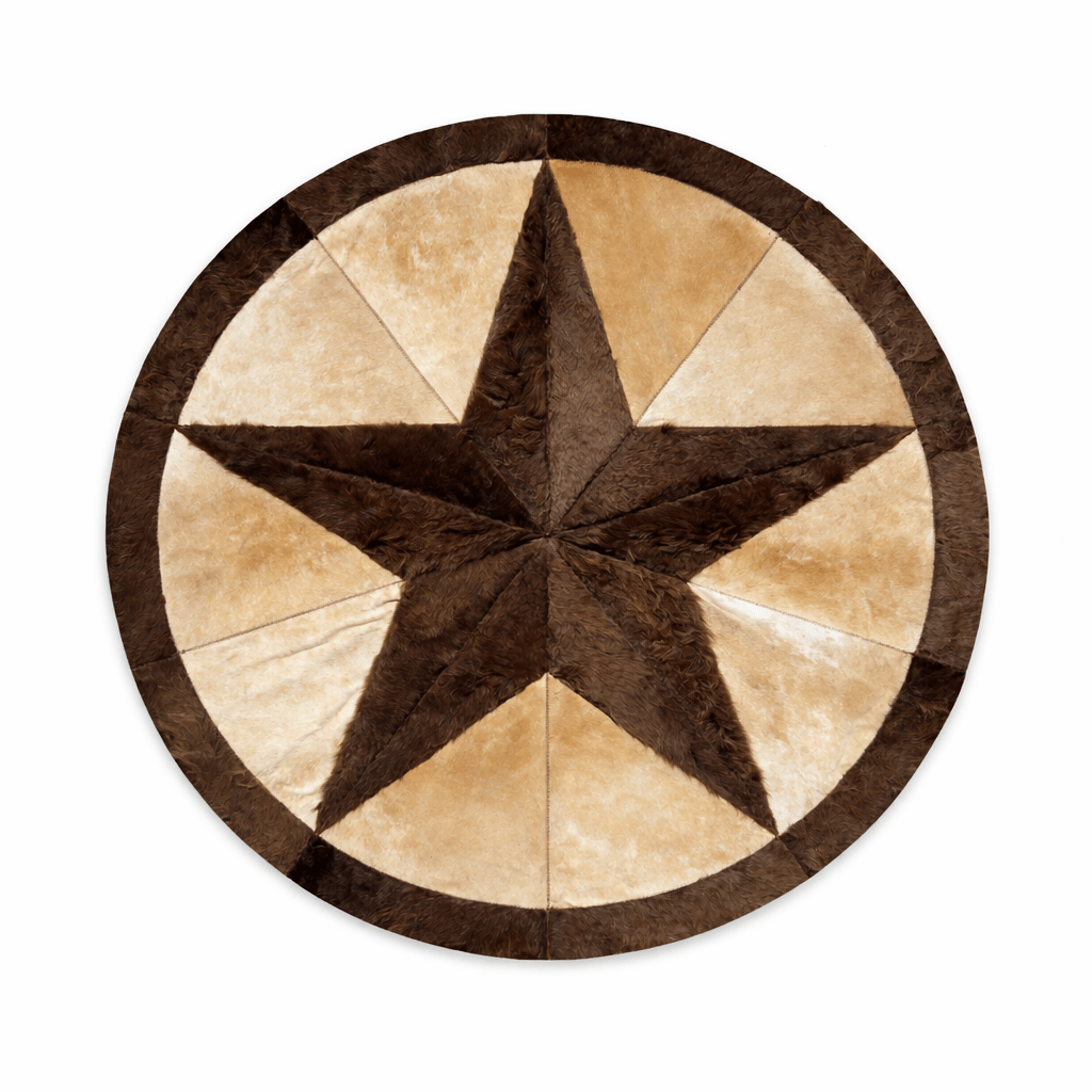 Bison Round Rug | Hair - On with Cowhide – 5’Pick and Get - Hides & Leathers - Area Rug