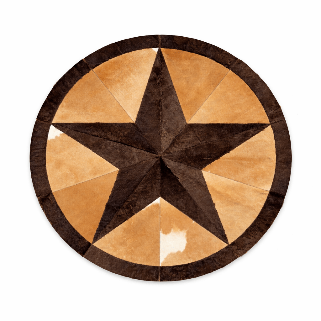 Bison Round Rug | Hair - On with Cowhide – 5’Pick and Get - Hides & Leathers - Area Rug