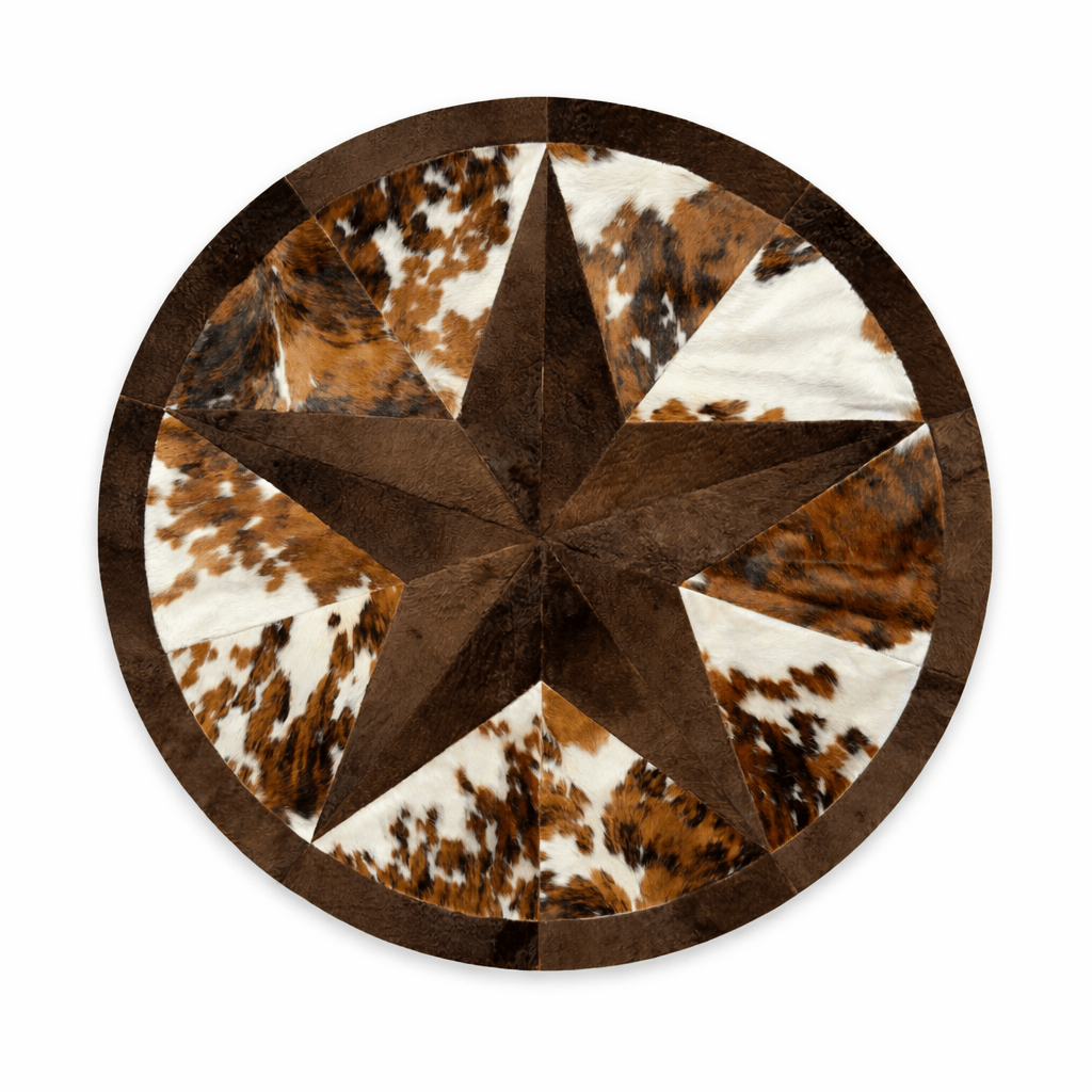 Bison Round Rug | Hair - On with Cowhide – 6 ’Pick and Get - Hides & Leathers - Area Rug