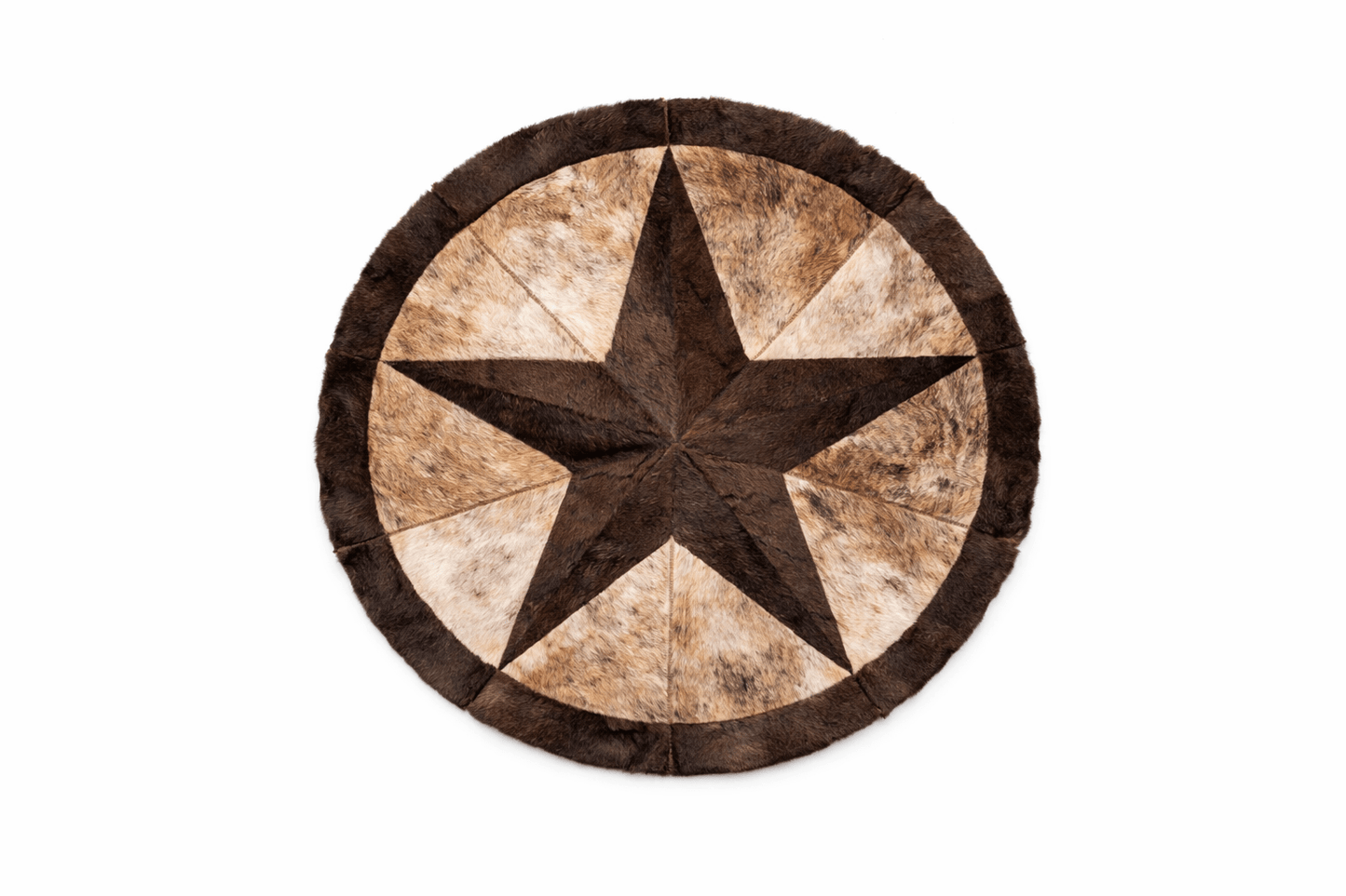 Bison Round Rug | Hair - On with Cowhide – 6 ’Pick and Get - Hides & Leathers - Area Rug