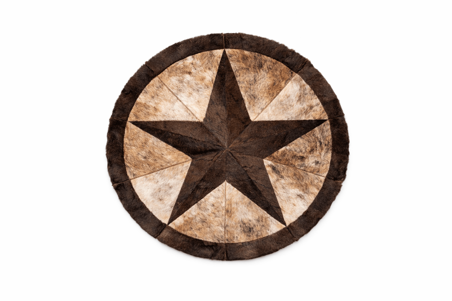 Bison Round Rug | Hair - On with Cowhide – 6 ’Pick and Get - Hides & Leathers - Area Rug