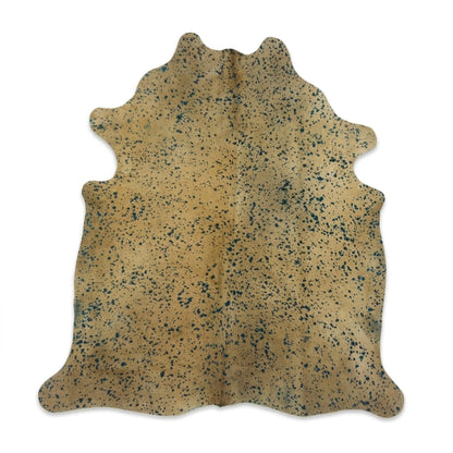 Brazilian Cowhide Rug | Turquoise Acid Wash Hair-On 8 x 7 Ft - Hides & Leathers - Rugs