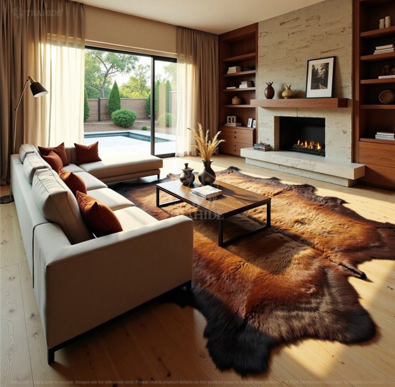 Bison Hide Rug Extra Large 8x7 ft | First Grade Natural – Hides
