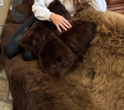 Buffalo Pillow 20"x20" Patchwork - Hides & Leathers - 