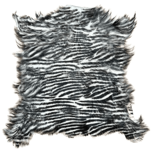 Cashmere Goat Skin Rug - Zebra Print - Hides & Leathers - Cashmere