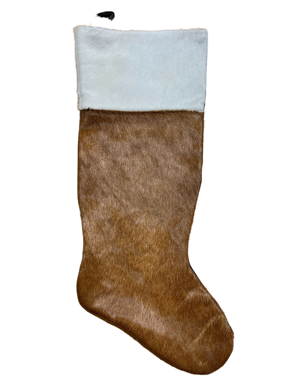 Cowhide Christmas Stocking - Tricolor & White - Large