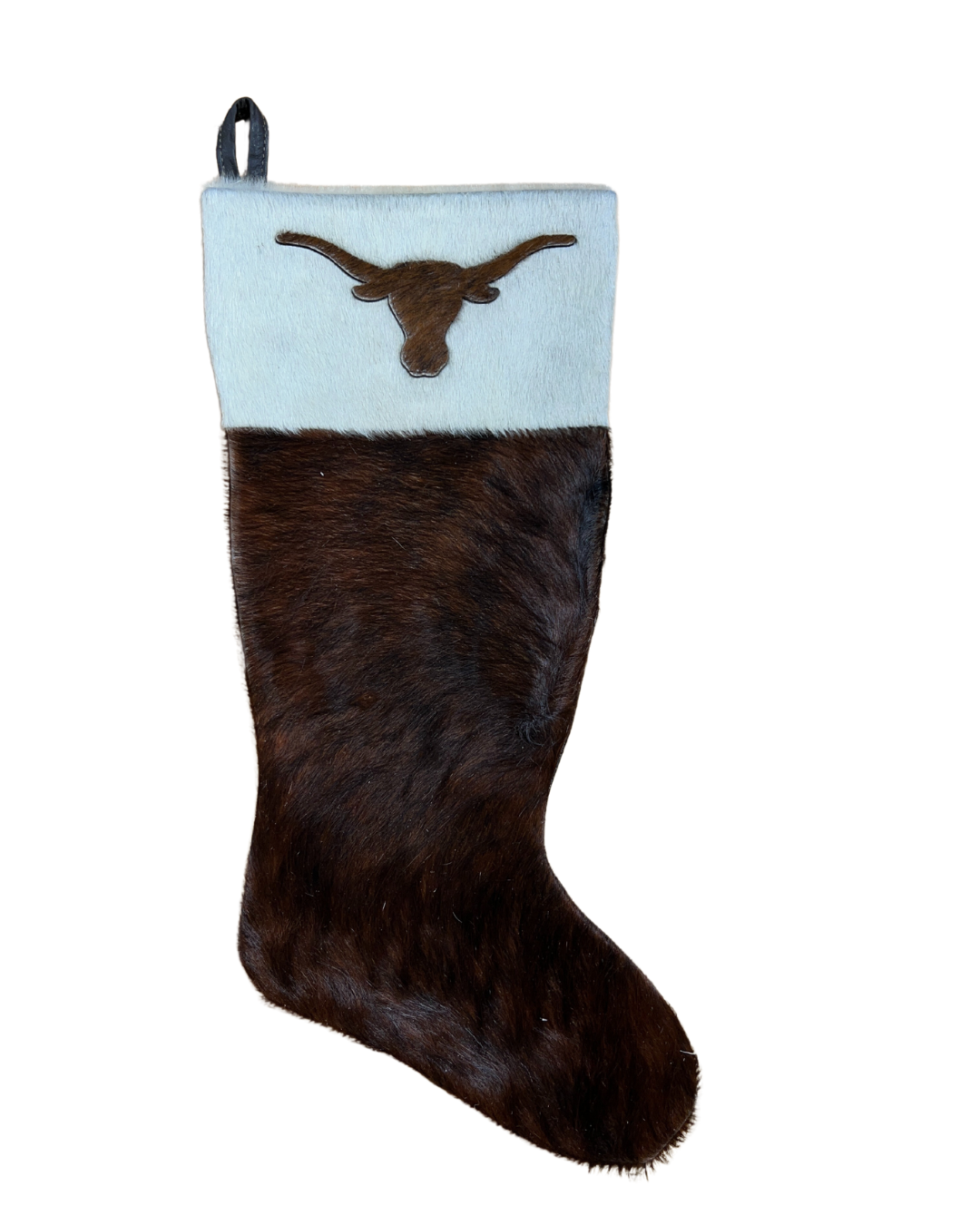 Cowhide Christmas Stocking - Longhorn Brown - Large