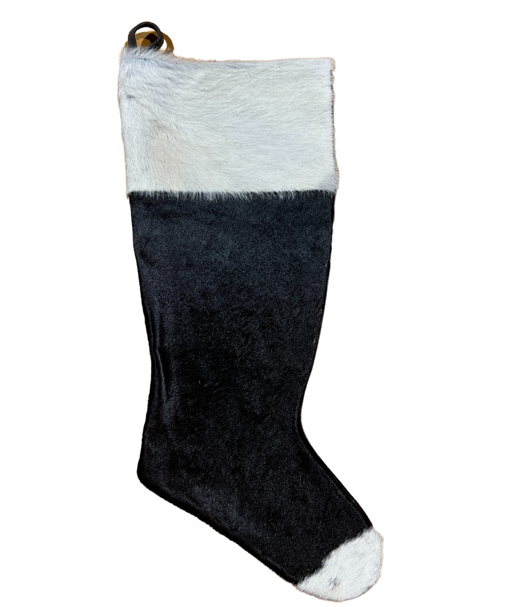 Black and White - Cowhide Christmas Stocking - Large