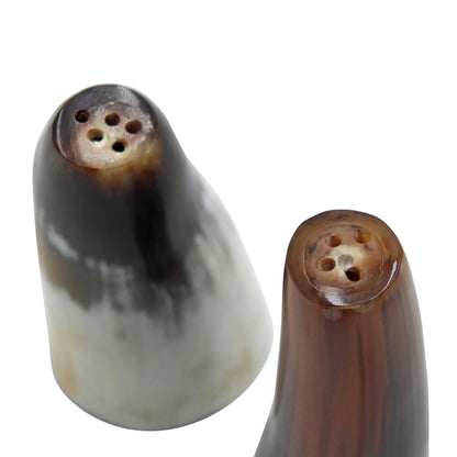 Cow Horn Salt & Pepper Shakers (Set of 2) - Hides & Leathers - 